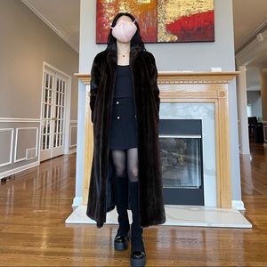 Antonovich Mahogany Full Length Mink Coat in Excellent Condition